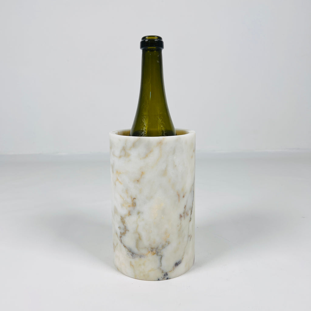 White With Yellow Veins Marble Bottle Holder