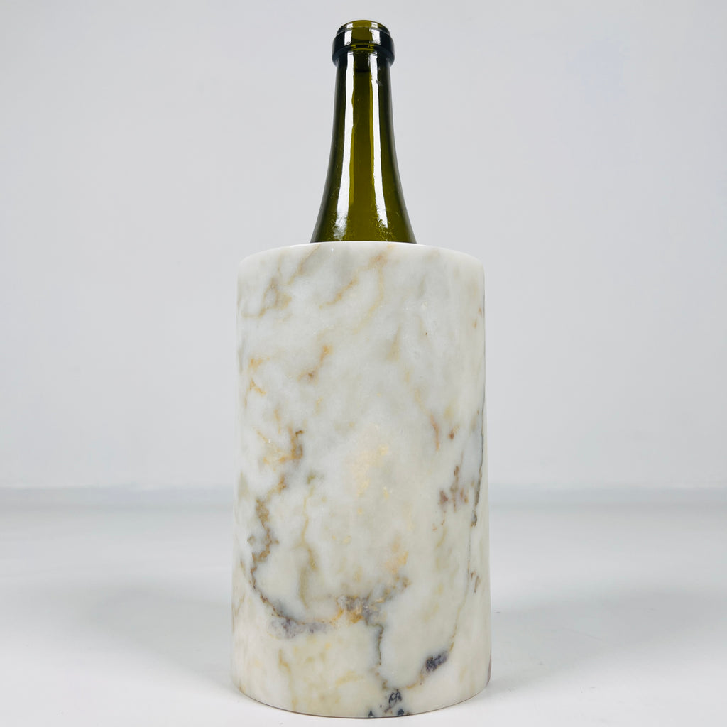 White With Yellow Veins Marble Bottle Holder