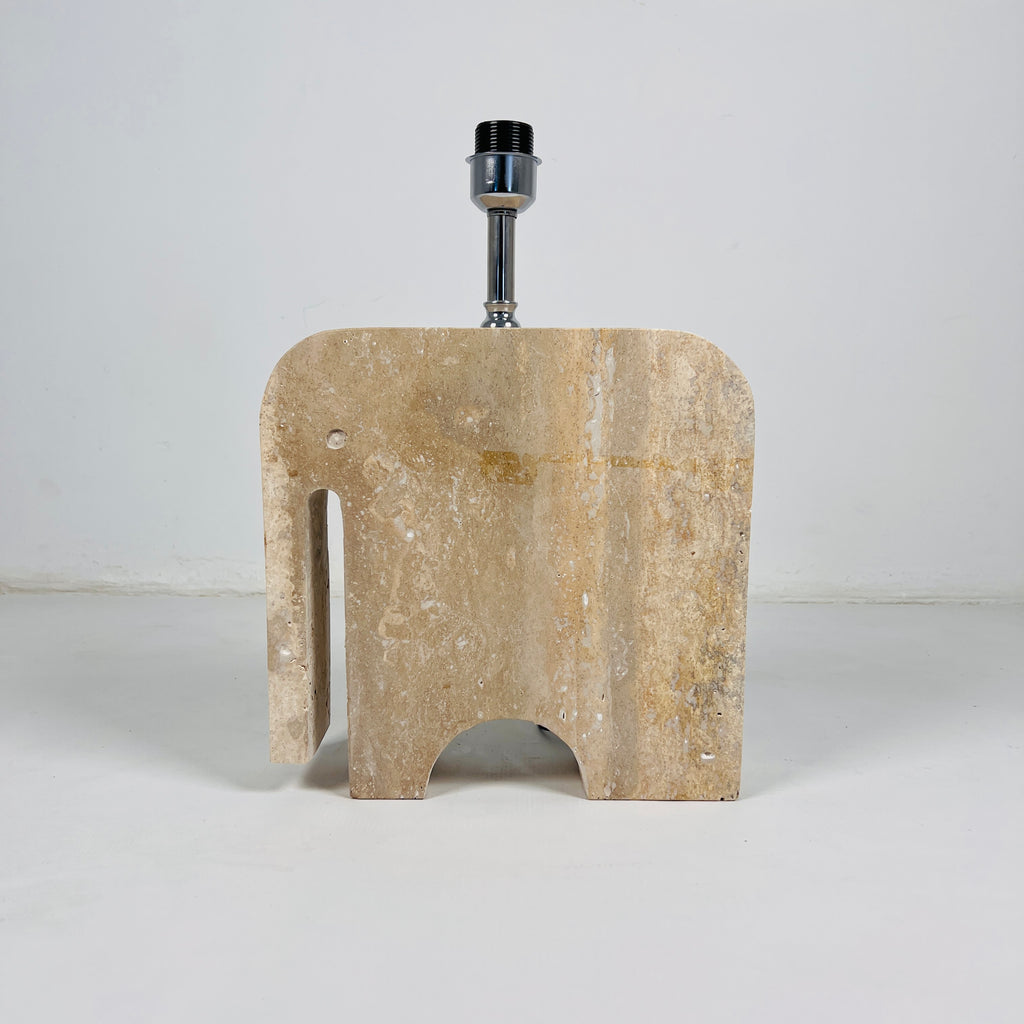 Trunk Glow Splotched Travertine Lamp