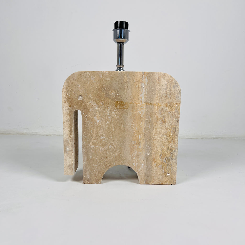 Trunk Glow Splotched Travertine Lamp