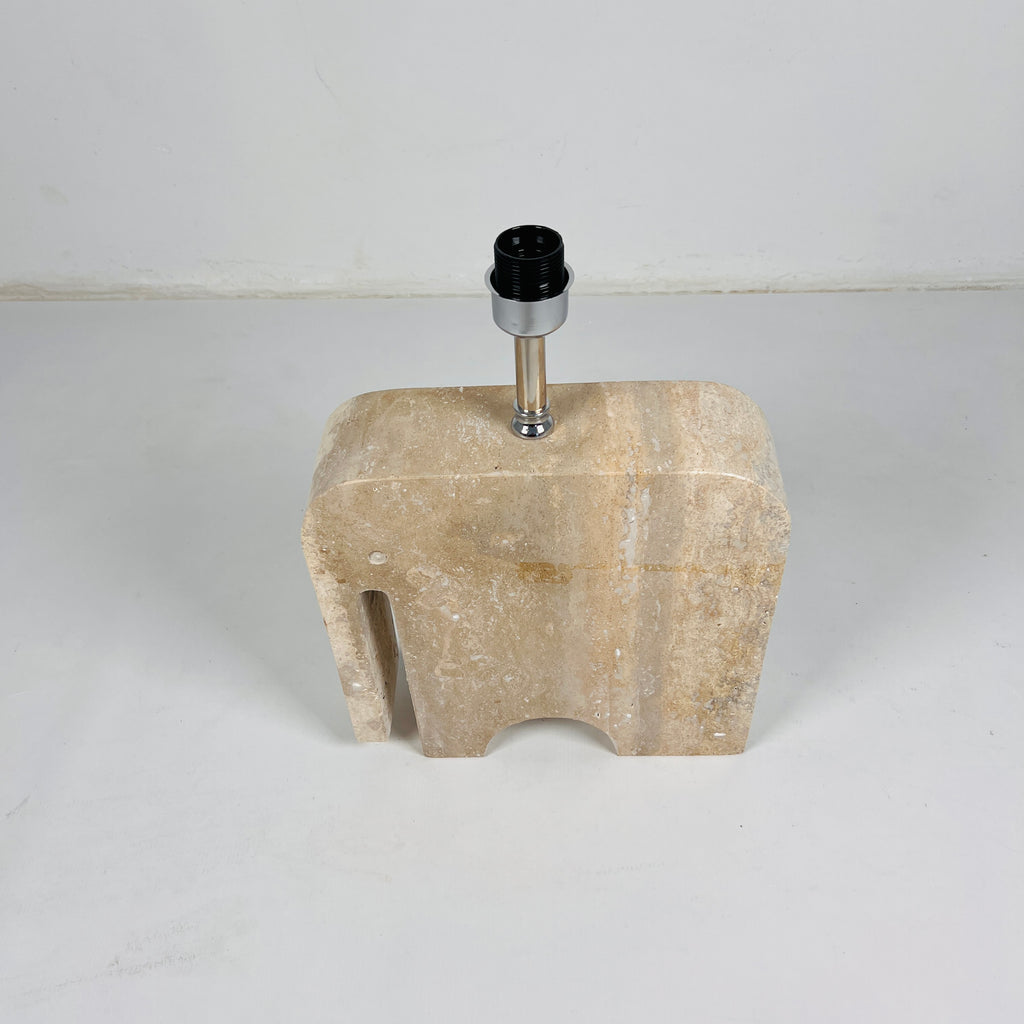 Trunk Glow Splotched Travertine Lamp