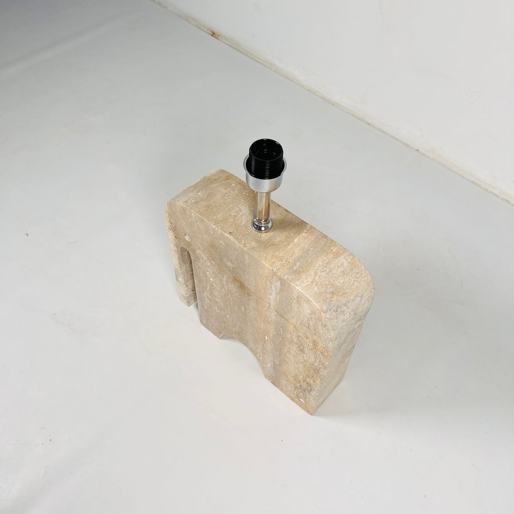 Trunk Glow Splotched Travertine Lamp