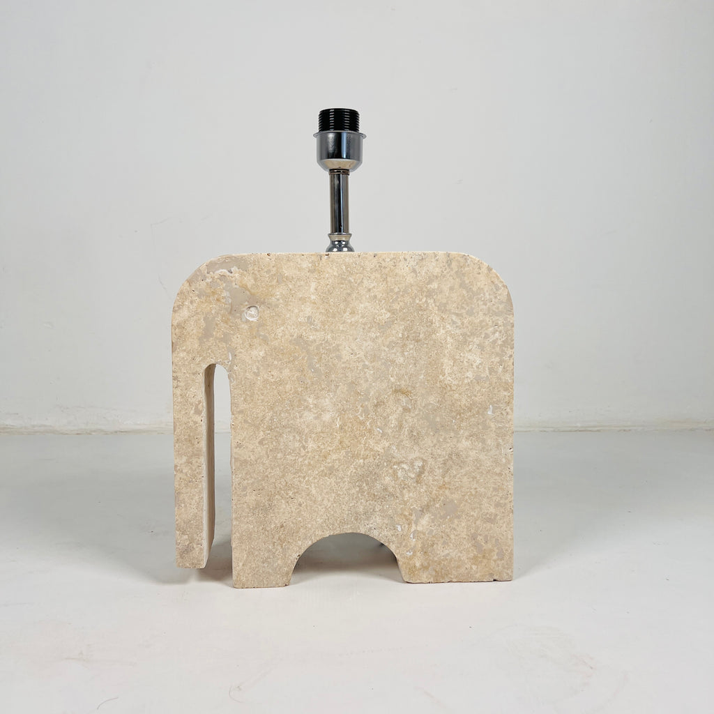 Trunk Glow Splotched Travertine Lamp