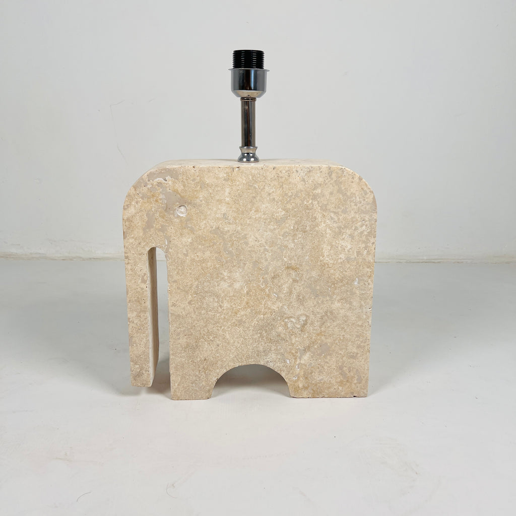 Trunk Glow Splotched Travertine Lamp