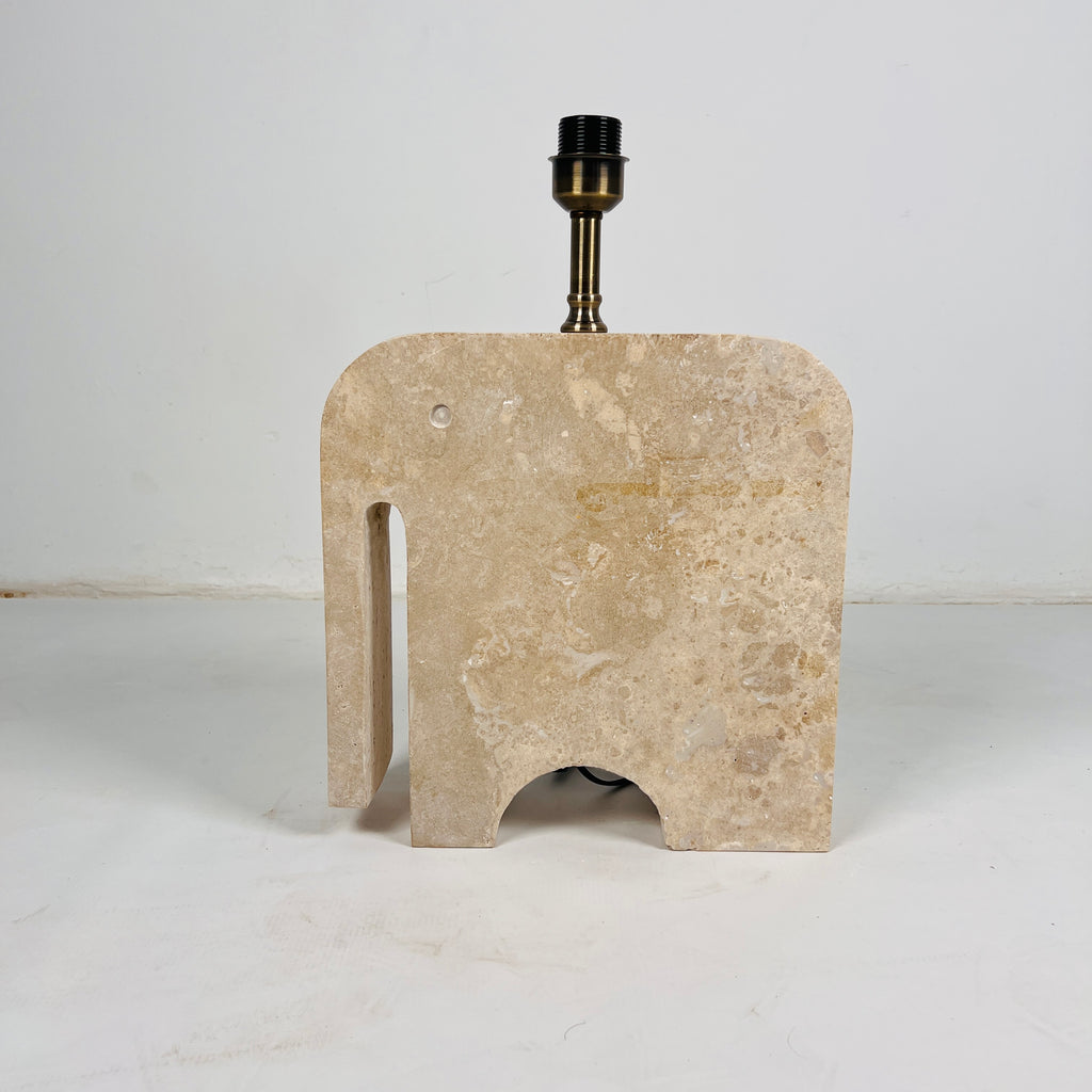 Trunk Glow Splotched Travertine Lamp