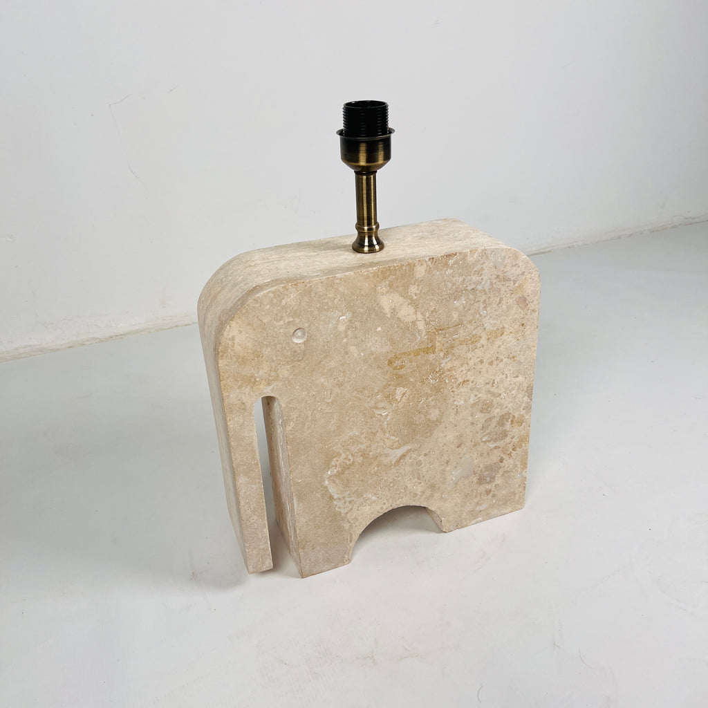 Trunk Glow Splotched Travertine Lamp