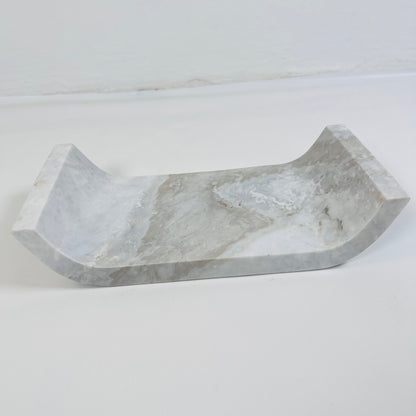 Travertine Grey Marked Curved Tray
