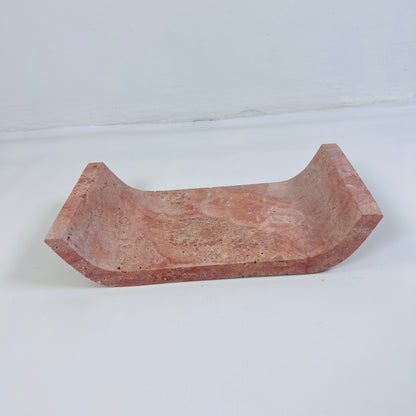 Red Travertine Curved Tray