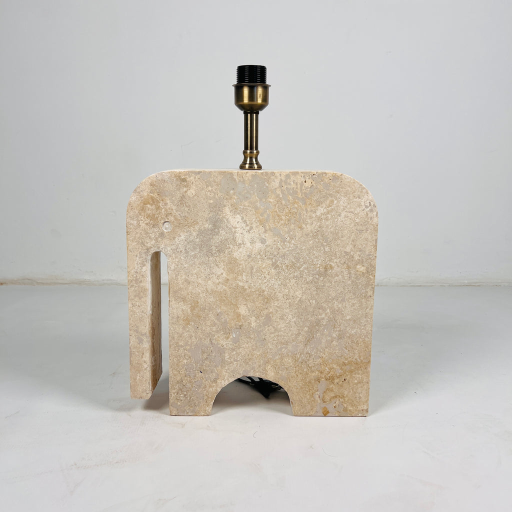 Trunk Glow Splotched Travertine Lamp