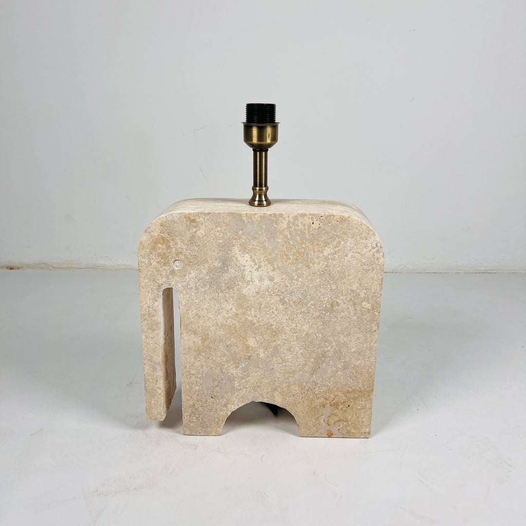 Trunk Glow Splotched Travertine Lamp