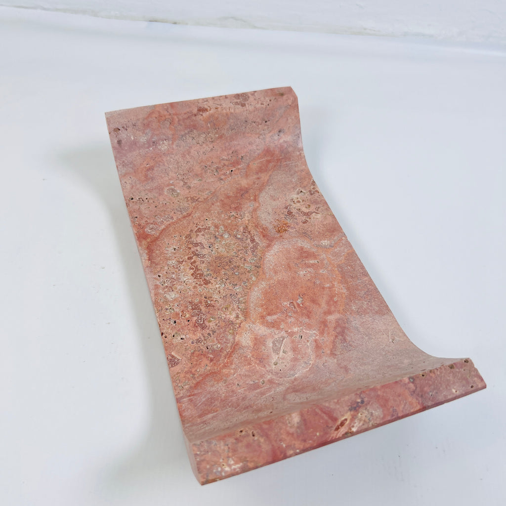 Red Travertine Curved Tray