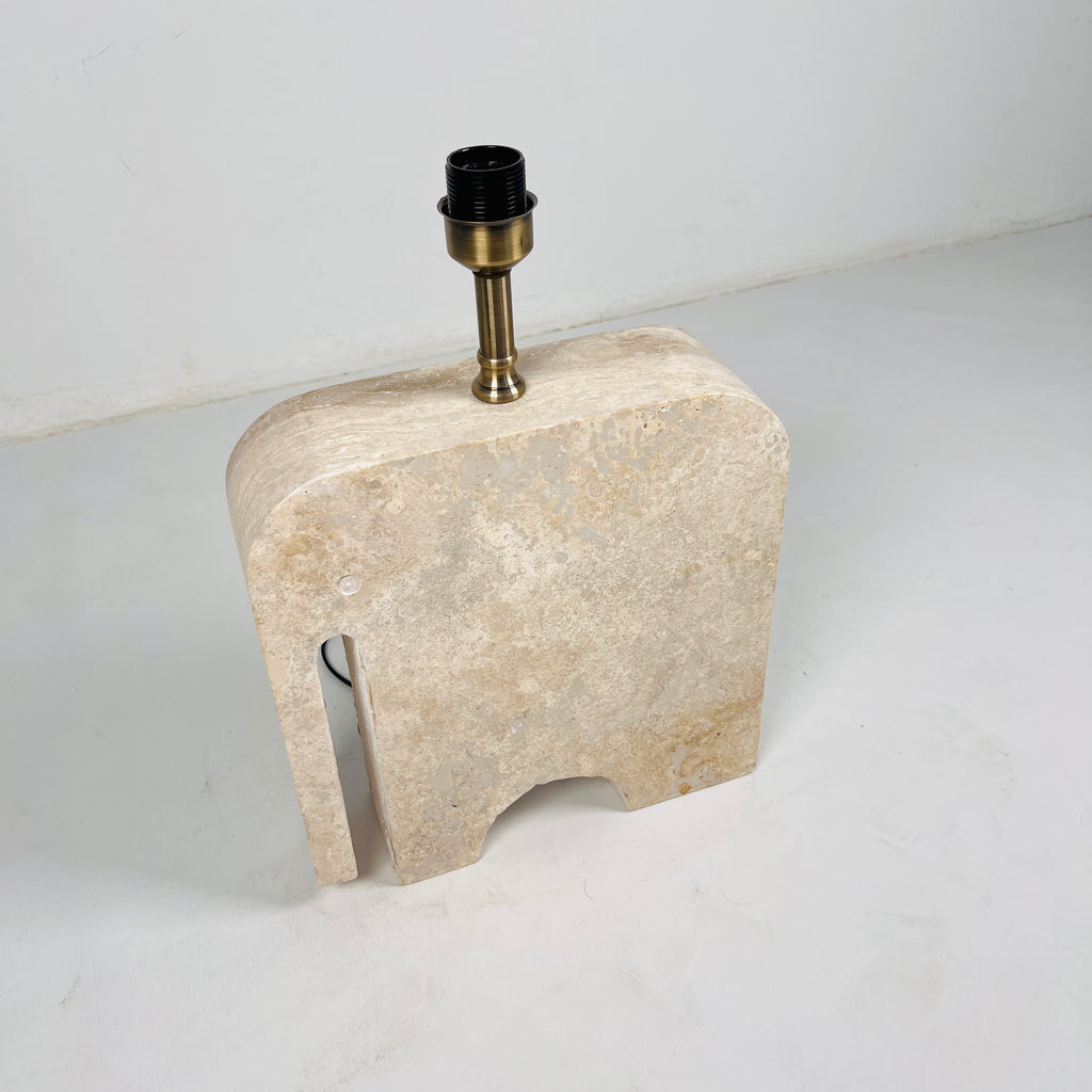 Trunk Glow Splotched Travertine Lamp