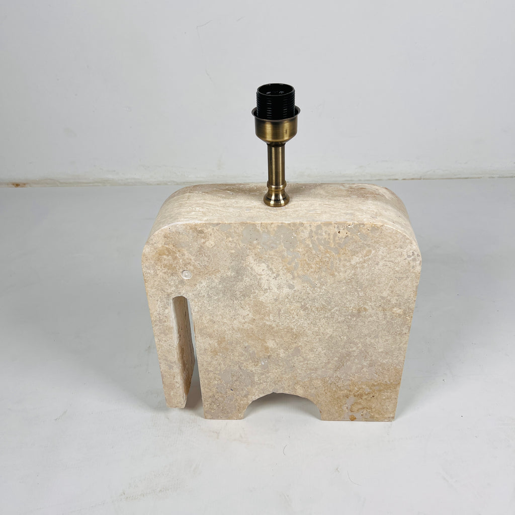 Trunk Glow Splotched Travertine Lamp