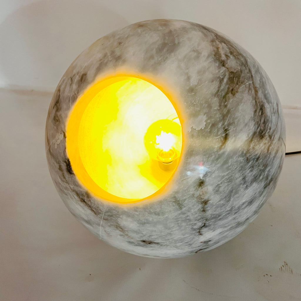 Spherical Grey Table Lamp