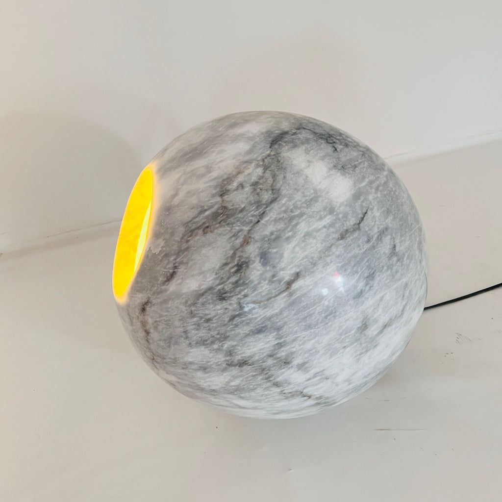 Spherical Grey Table Lamp