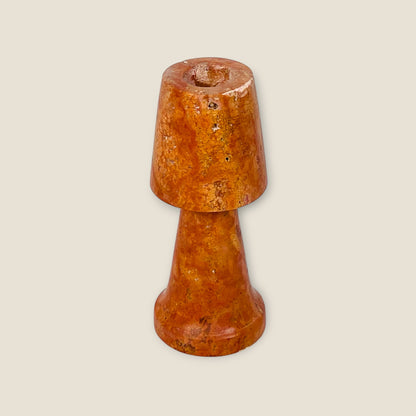 Frustum Capped Candle Stand  - Red Polish
