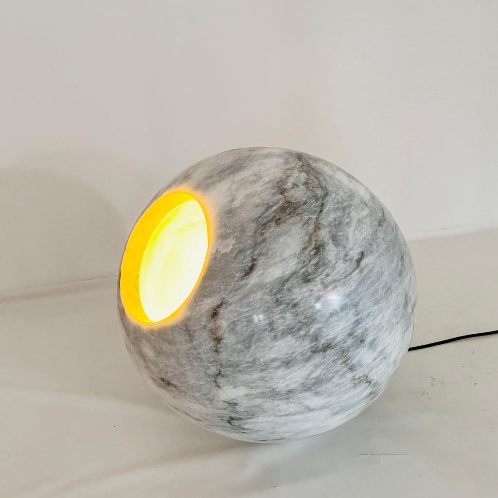 Spherical Grey Table Lamp