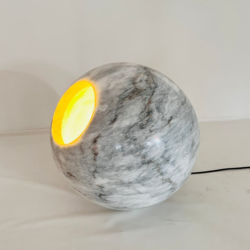 Spherical Grey Table Lamp