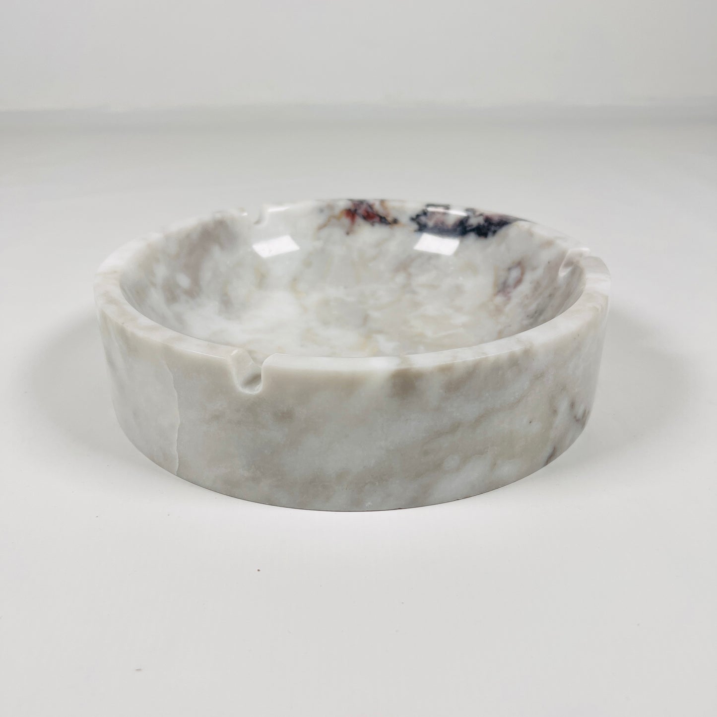 Lube Marble Ashtray - Red & White