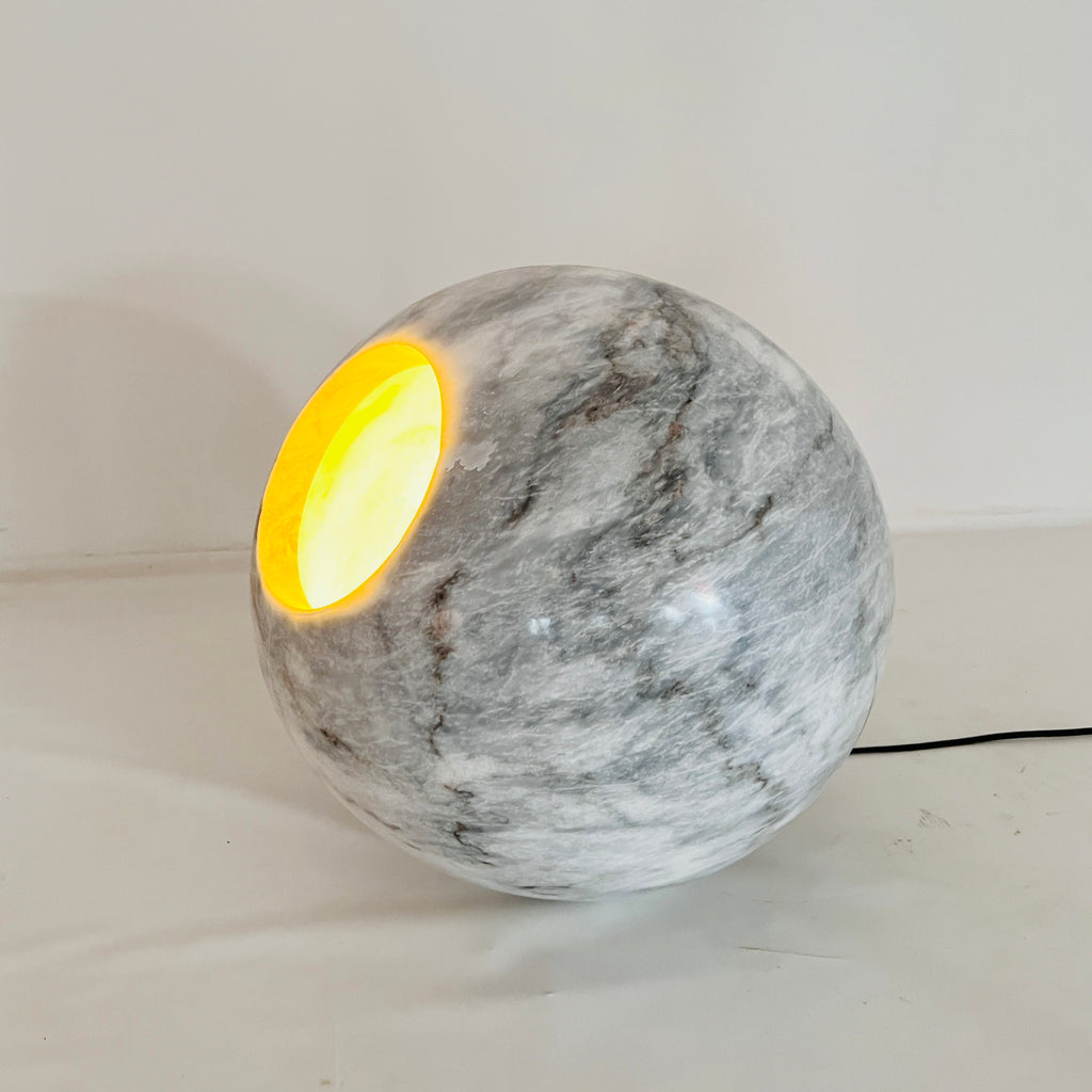 Spherical Grey Table Lamp