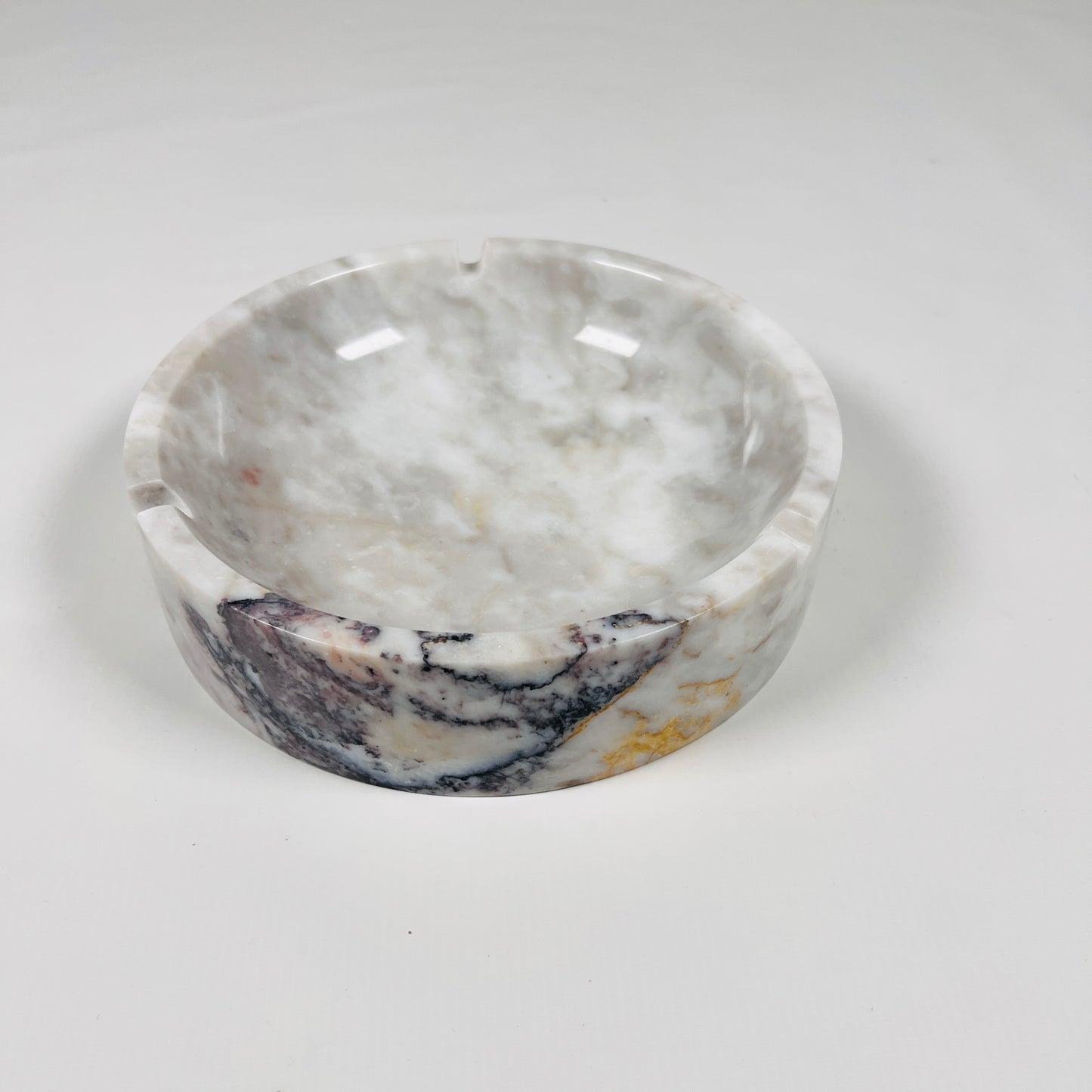Lube Marble Ashtray - Red & White