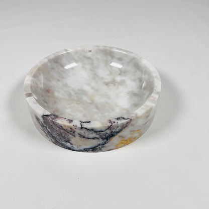 Lube Marble Ashtray - Red & White