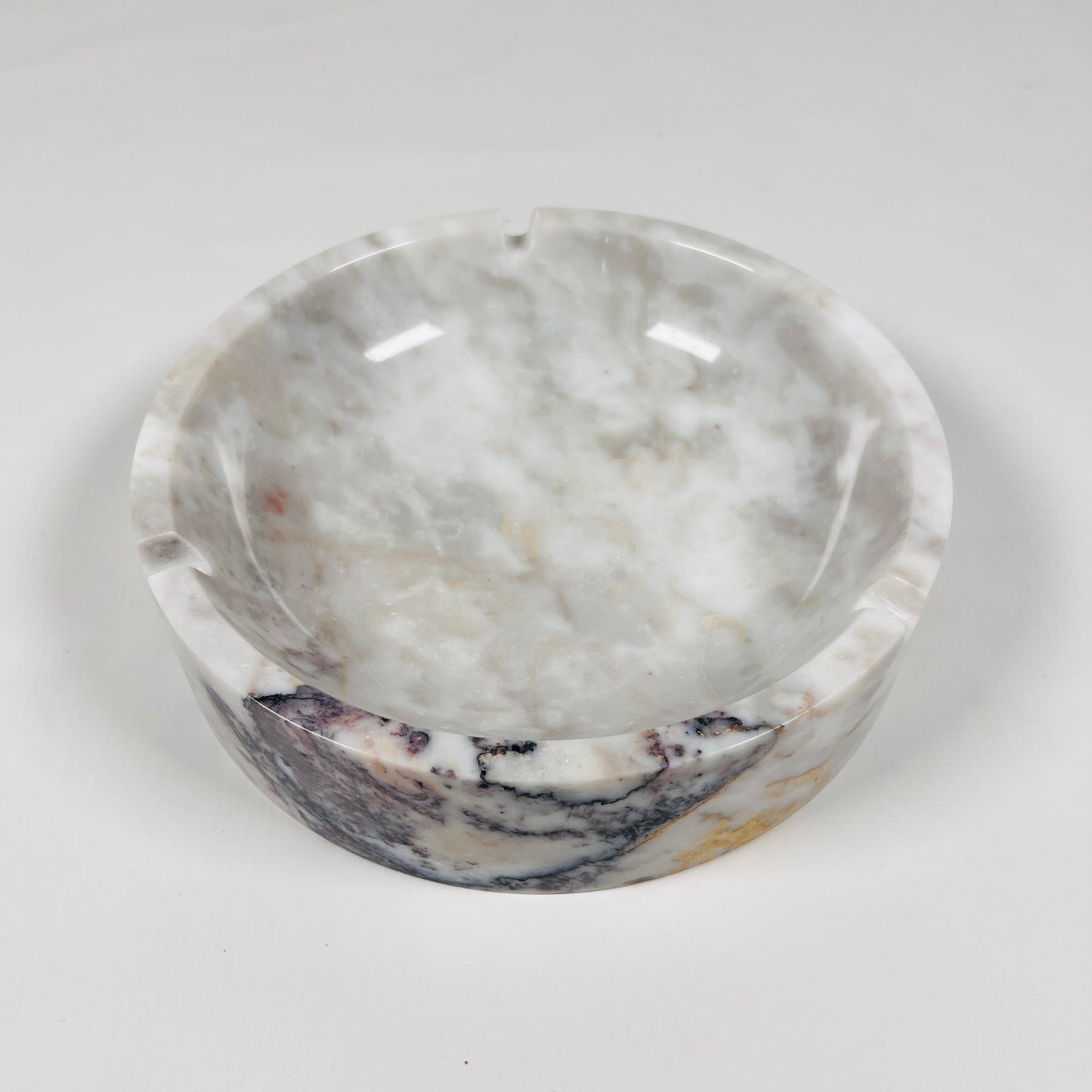 Lube Marble Ashtray - Red & White