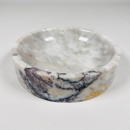 Lube Marble Ashtray - Red & White