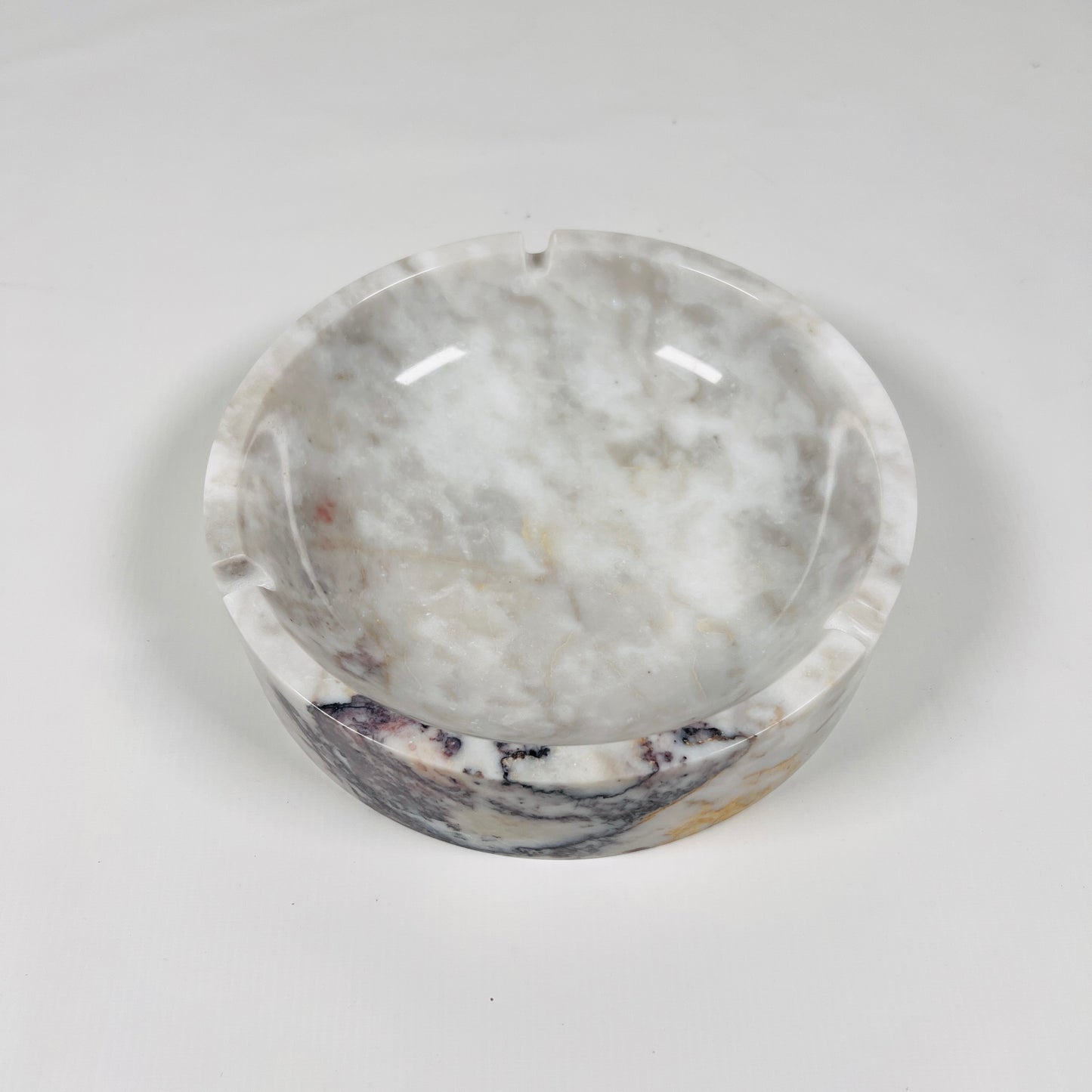 Lube Marble Ashtray - Red & White