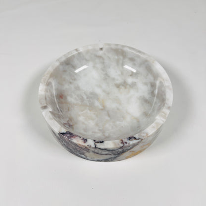 Lube Marble Ashtray - Red & White