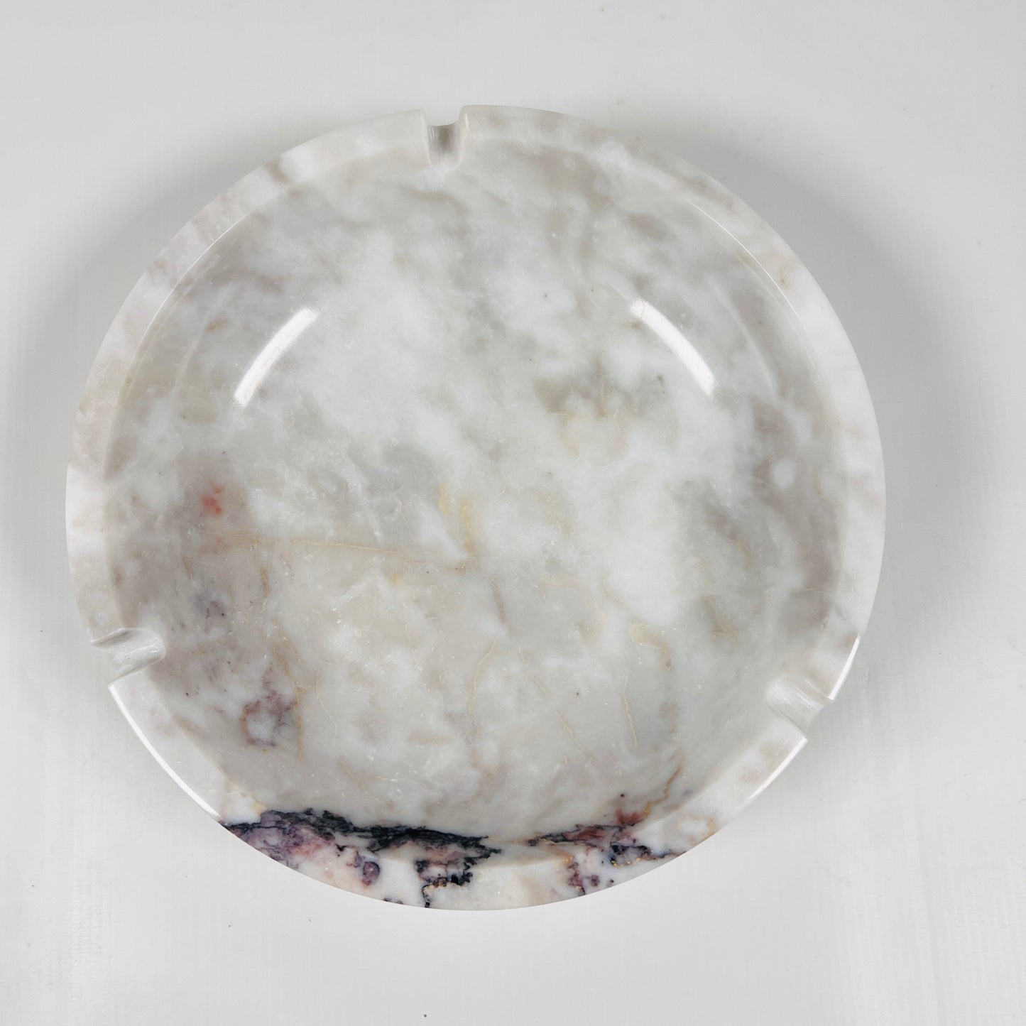 Lube Marble Ashtray - Red & White