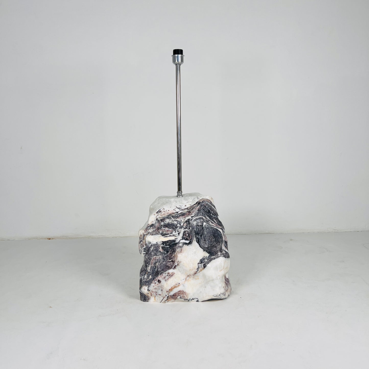 Tall Stone Floor Lamp - Red & White