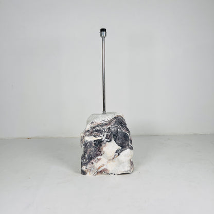 Tall Stone Floor Lamp - Red & White