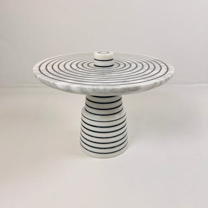 Marble Dessert Stand - Pinstriped