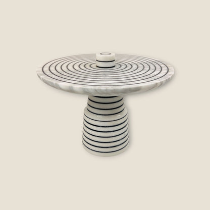 Marble Dessert Stand - Pinstriped