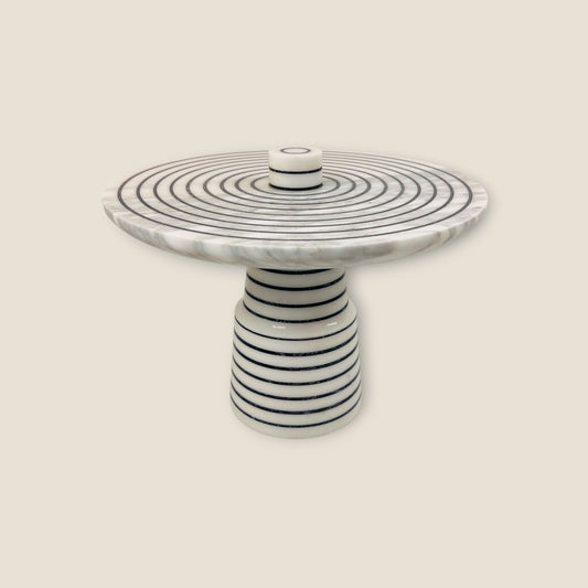 Marble Dessert Stand - Pinstriped