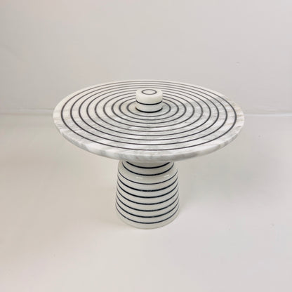 Marble Dessert Stand - Pinstriped