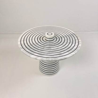 Marble Dessert Stand - Pinstriped