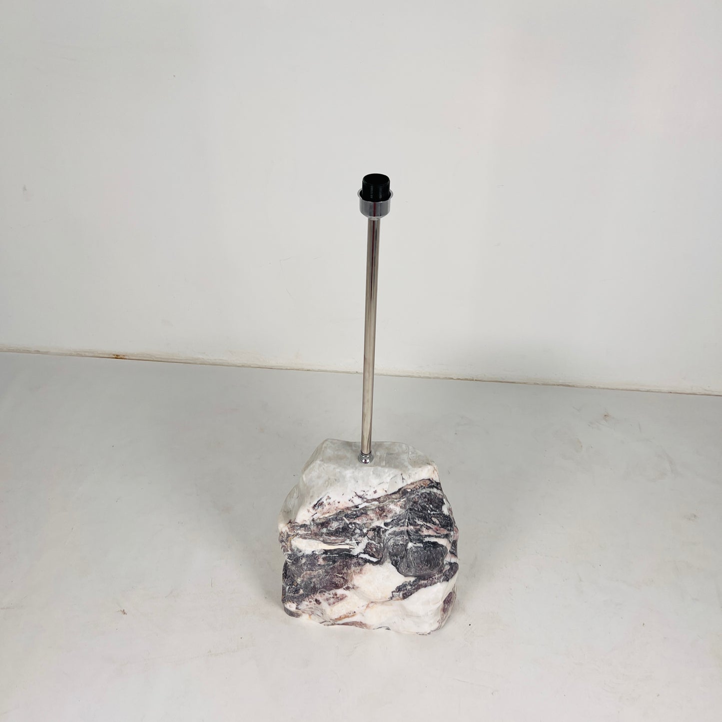 Tall Stone Floor Lamp - Red & White
