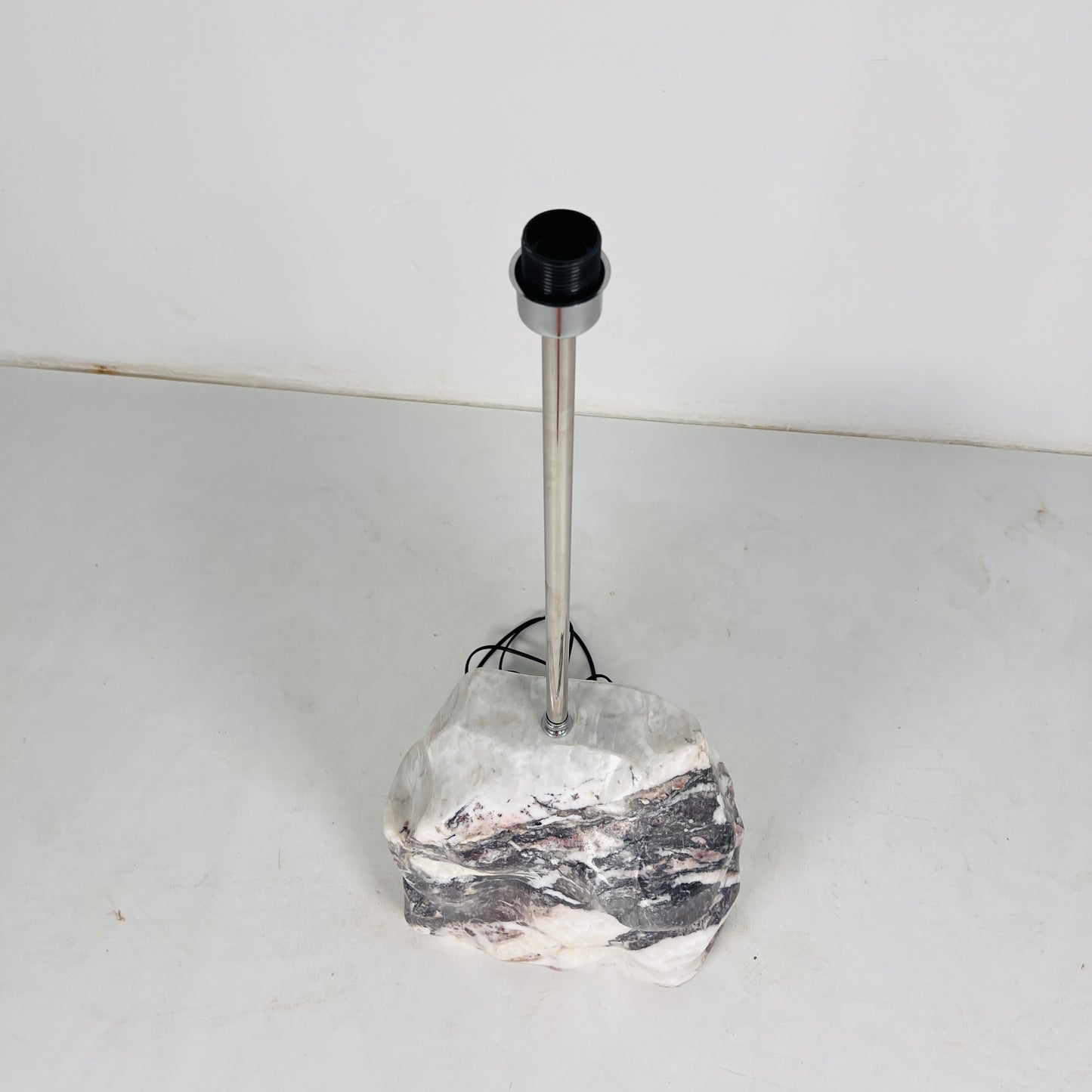 Tall Stone Floor Lamp - Red & White
