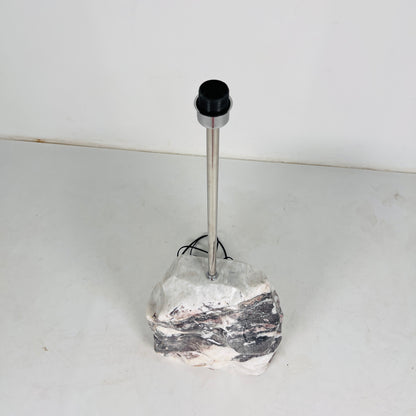 Tall Stone Floor Lamp - Red & White