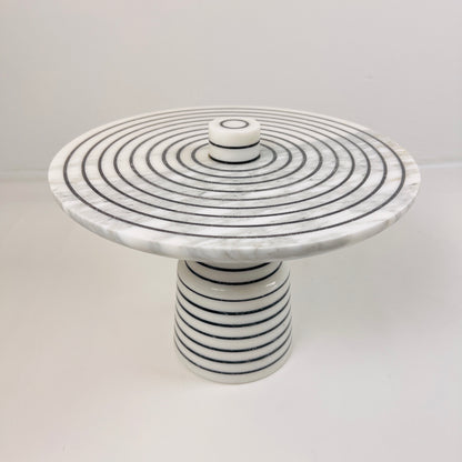 Marble Dessert Stand - Pinstriped