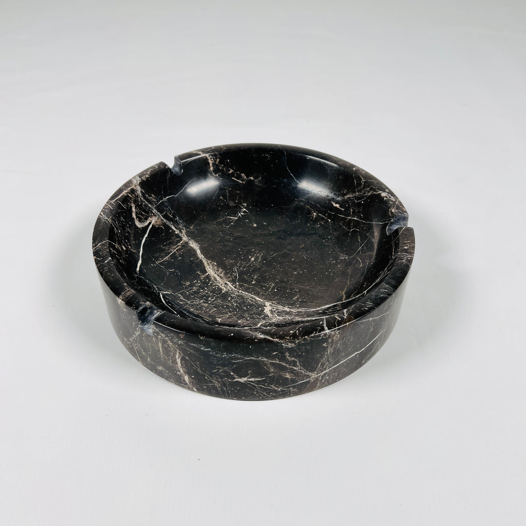 Black With Veins Marble Ashtray