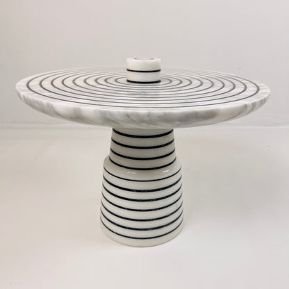 Marble Dessert Stand - Pinstriped