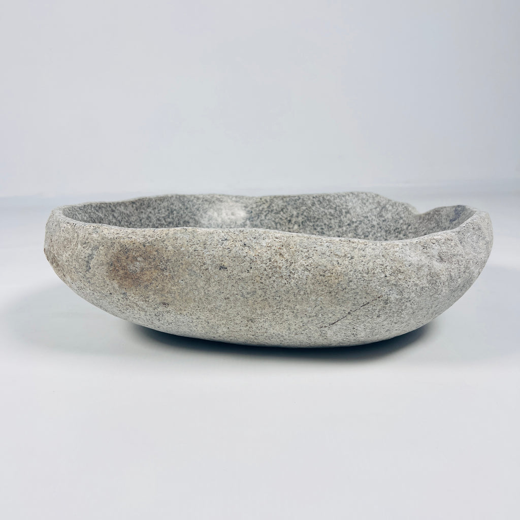 Grey Speckled Riverstone Bowl