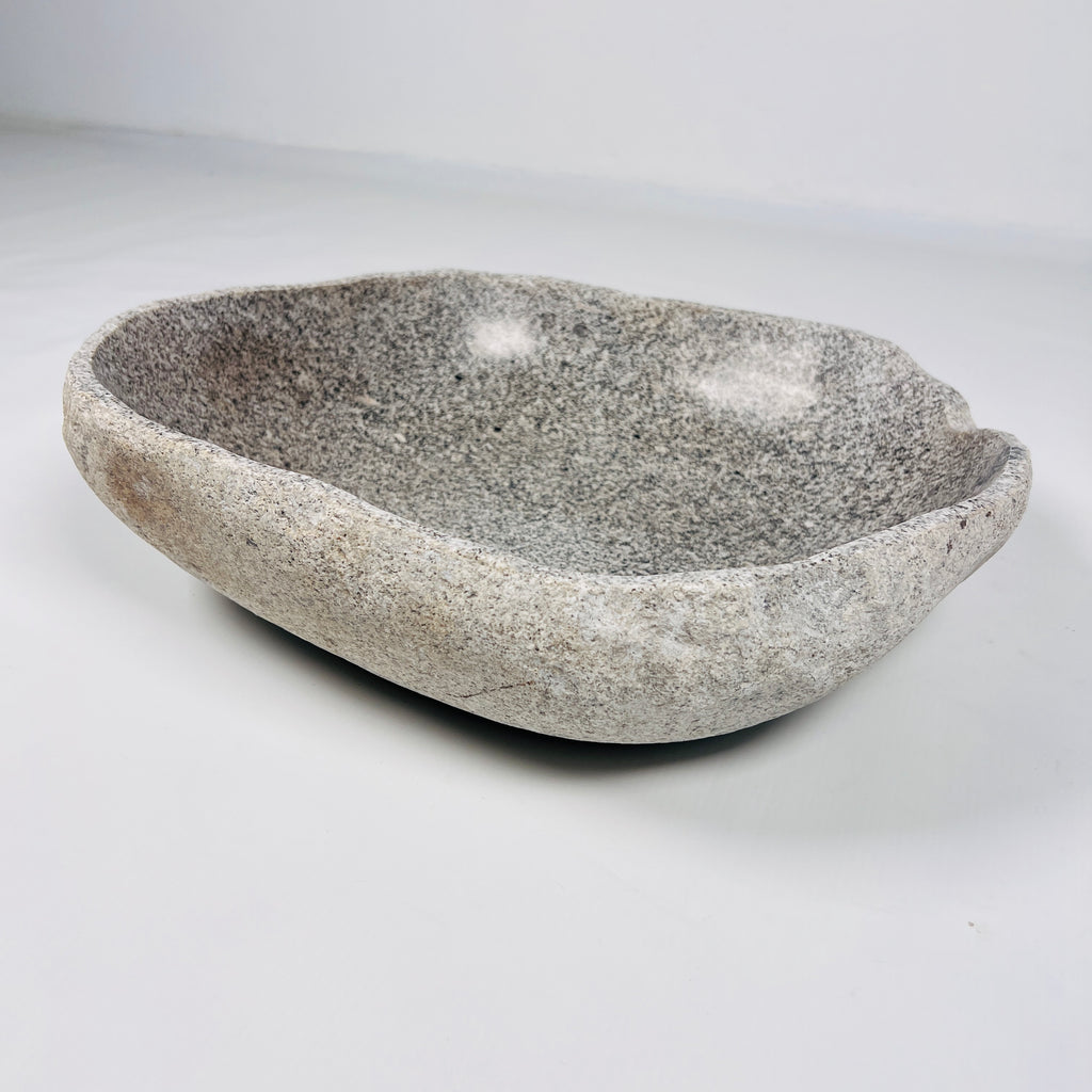 Grey Speckled Riverstone Bowl