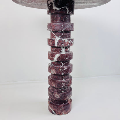 Marble Burgundy Webbed Side Table