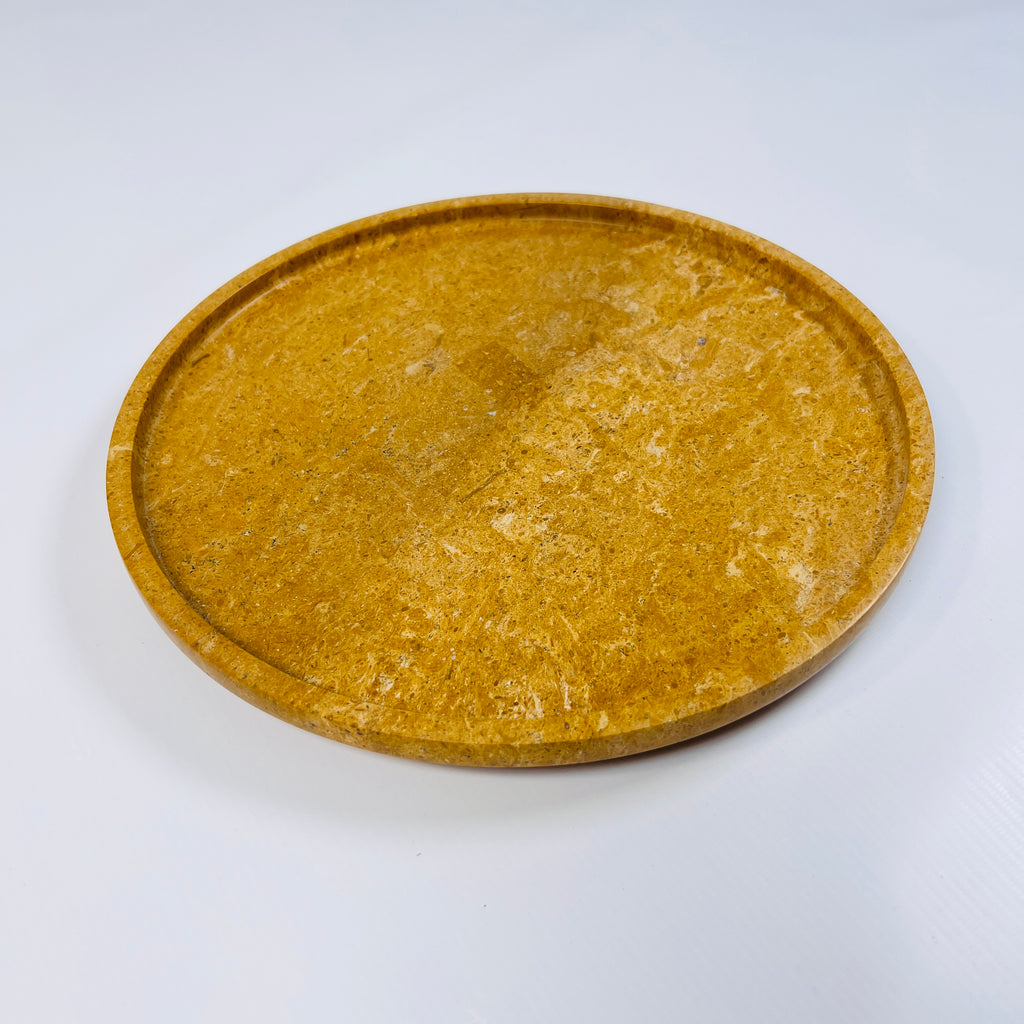 Sunny Yellow Travertine Plate