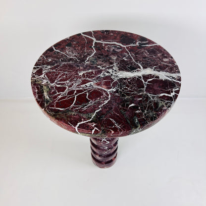 Marble Burgundy Webbed Side Table