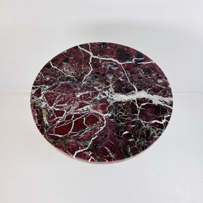 Marble Burgundy Webbed Side Table